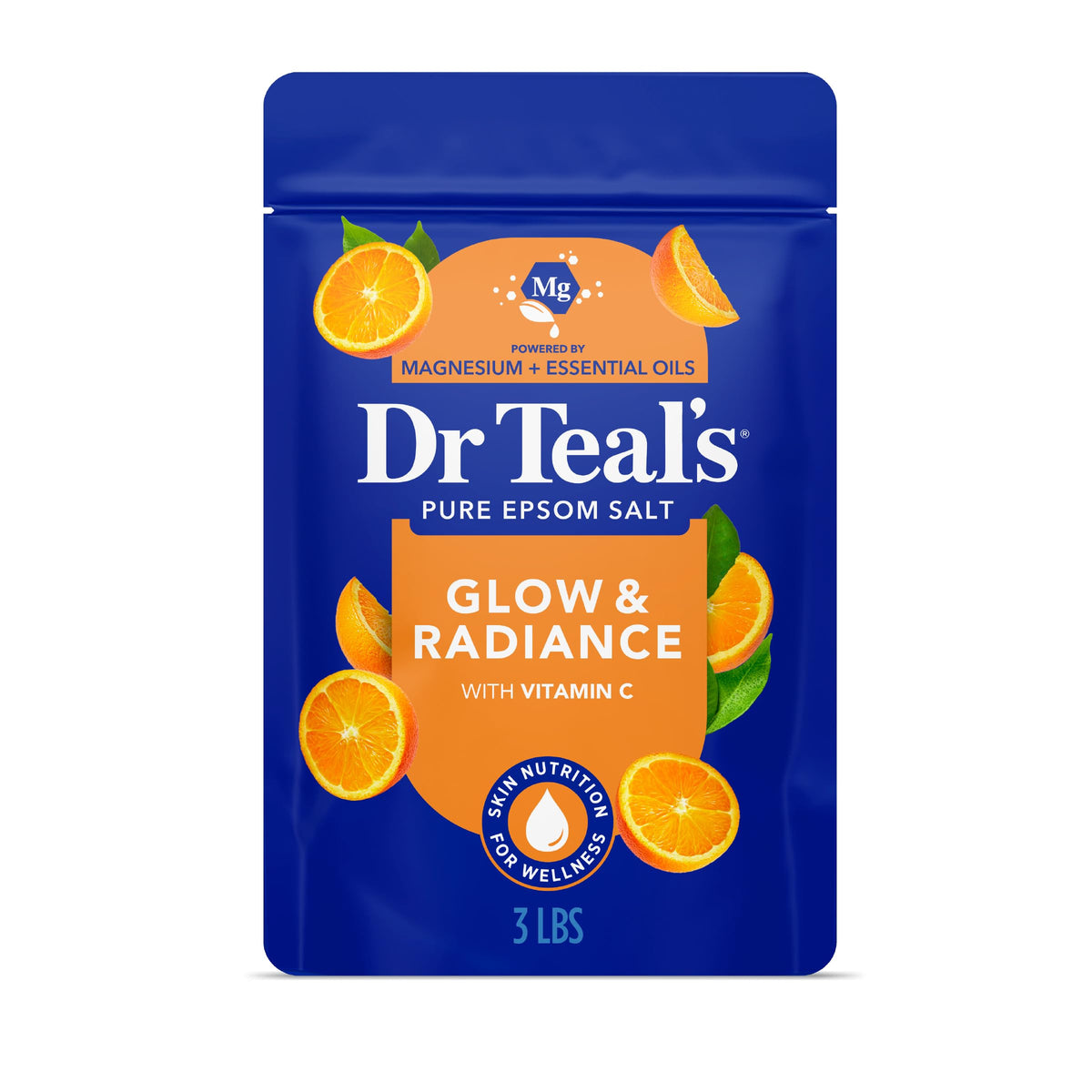 Dr Teal's Pure Epsom Salt Soak Glow & Radiance front view