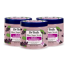 Dr Teal's Shea Sugar Body Scrub Black Elderberry 19 oz front view