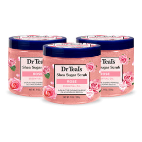 Dr Teal's Shea Sugar Body Scrub Rose 19 oz front view