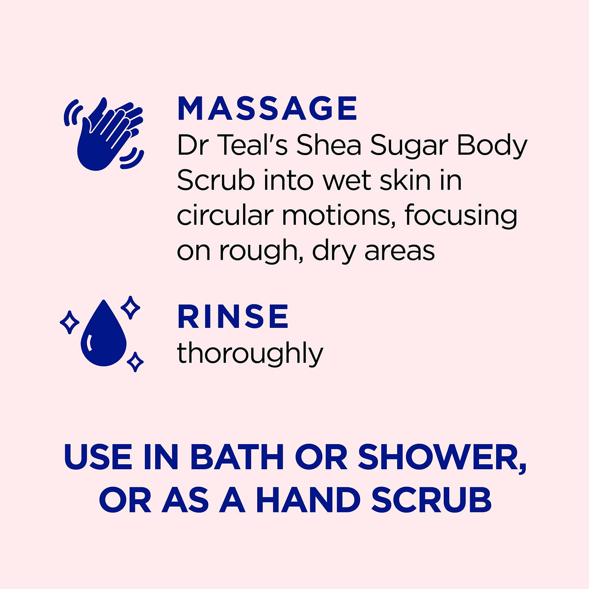 Dr Teal's Shea Sugar Body Scrub Rose texture close-up