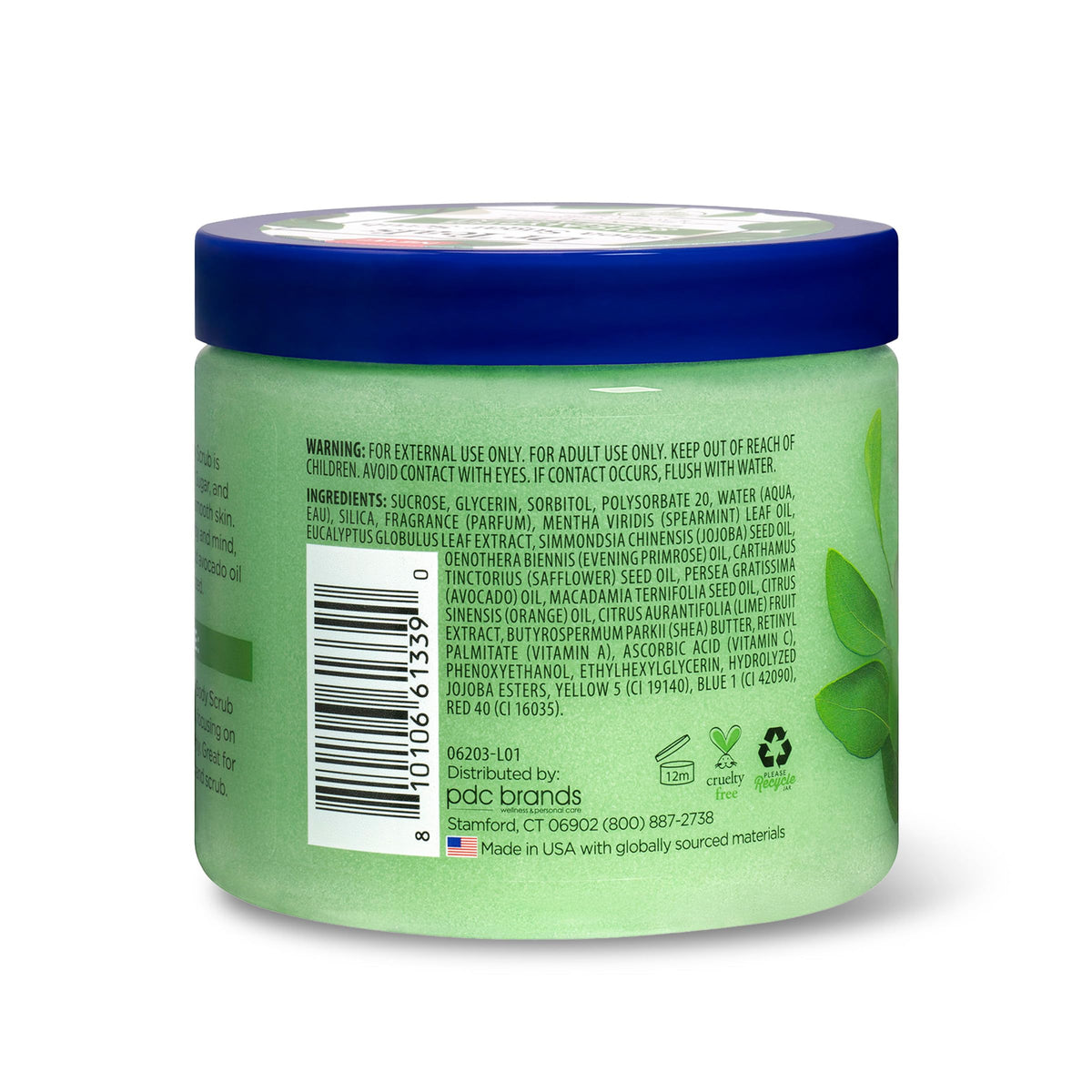 Dr Teal's Shea Sugar Scrub Eucalyptus & Spearmint application on skin