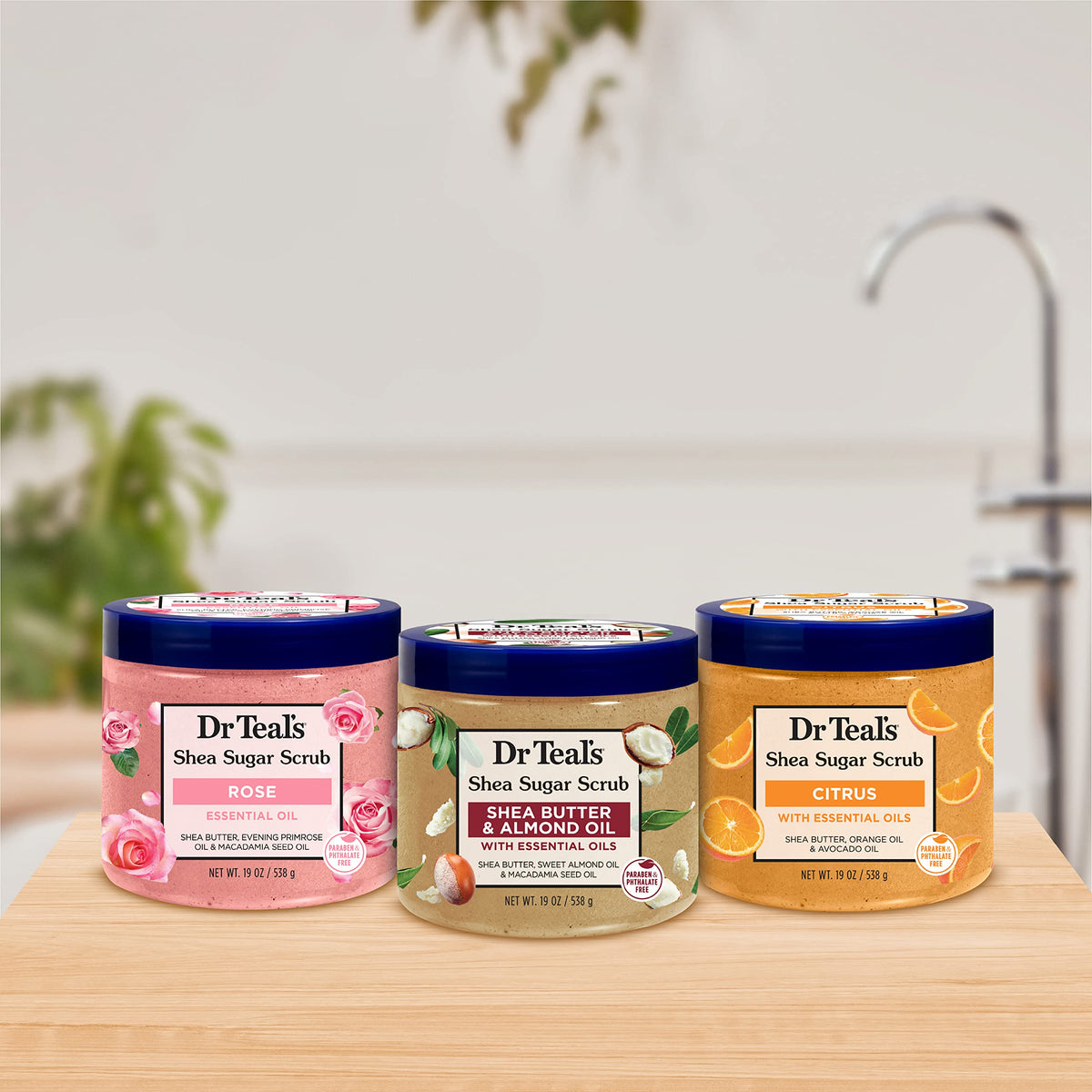 Dr Teal's Shea Sugar Scrub ingredients list on packaging