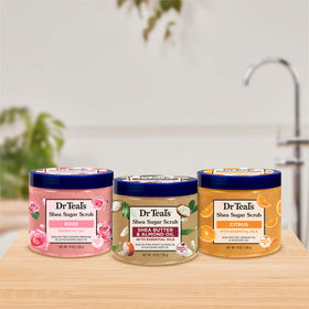 Dr Teal's Shea Sugar Scrub ingredients list on packaging
