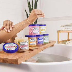 Dr Teal's Shea Sugar Sleep Scrub 19oz in a relaxing setting