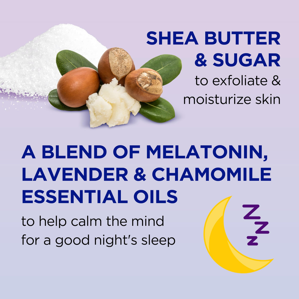 Dr Teal's Shea Sugar Sleep Scrub 19oz packaging with melatonin