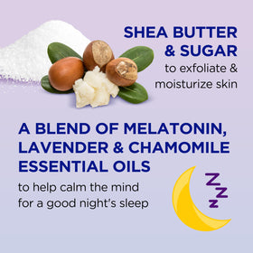 Dr Teal's Shea Sugar Sleep Scrub 19oz packaging with melatonin