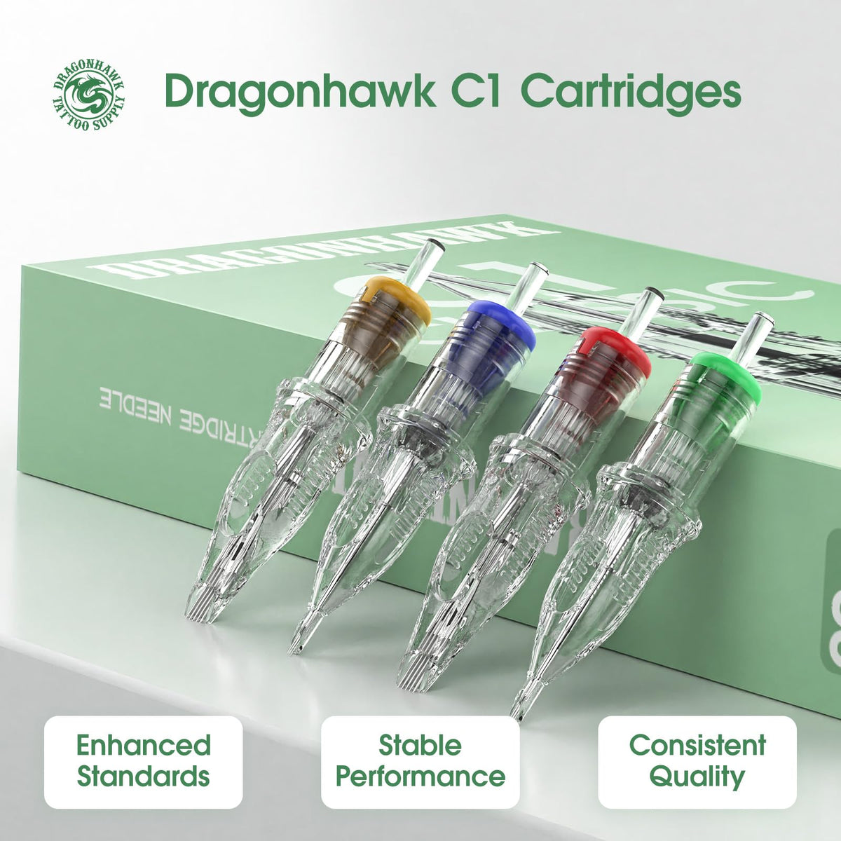 Dragonhawk Tattoo Needles 20PCS Round Shader with tattoo machine