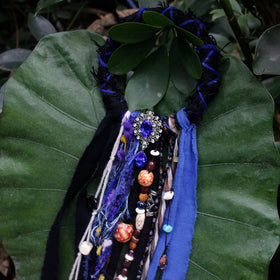 Dreadlock hair tie with natural stones and shells