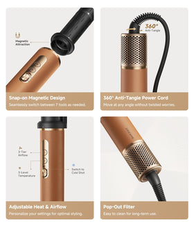 dreame Airstyle Pro 7-in-1 Hair Styler with attachments laid out