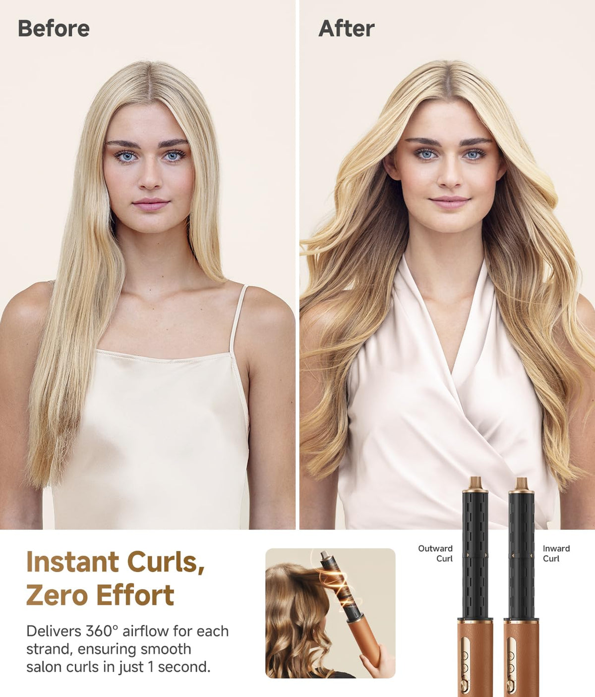 dreame Airstyle Pro 7-in-1 Hair Styler with user styling hair