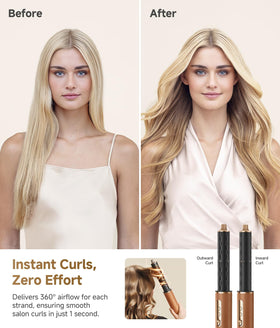 dreame Airstyle Pro 7-in-1 Hair Styler with user styling hair