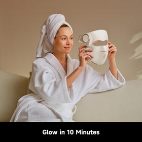 Dreame Chrona Photon Skincare Mask in use on a model