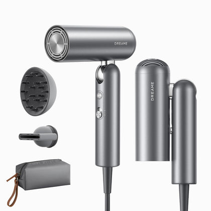 Dreame Pocket Pro Hair Dryer front view with foldable design