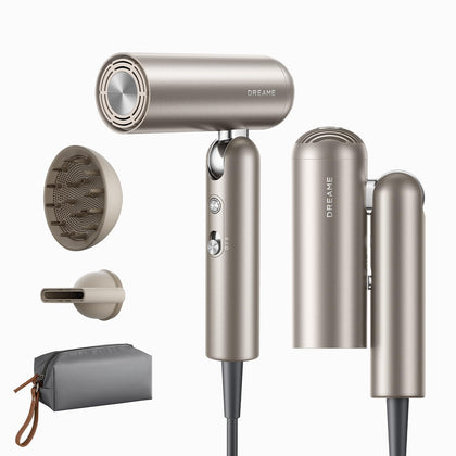 Dreame Pocket Pro Hair Dryer front view with foldable design