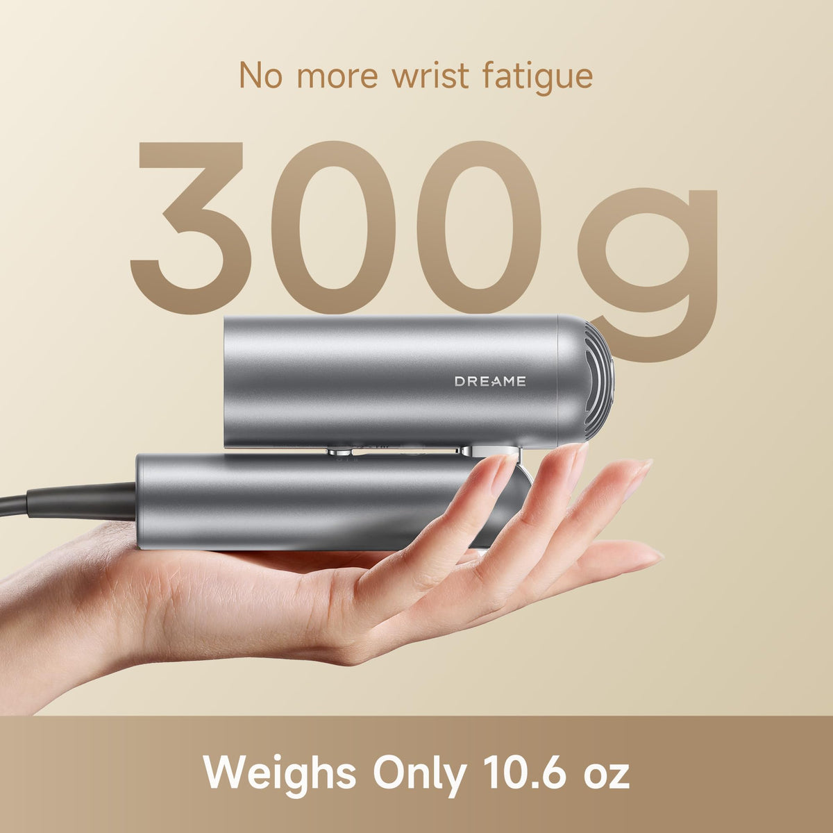 Dreame Pocket Pro Hair Dryer showing dual voltage feature