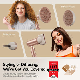 Dreame Pocket Pro Hair Dryer showing dual voltage feature