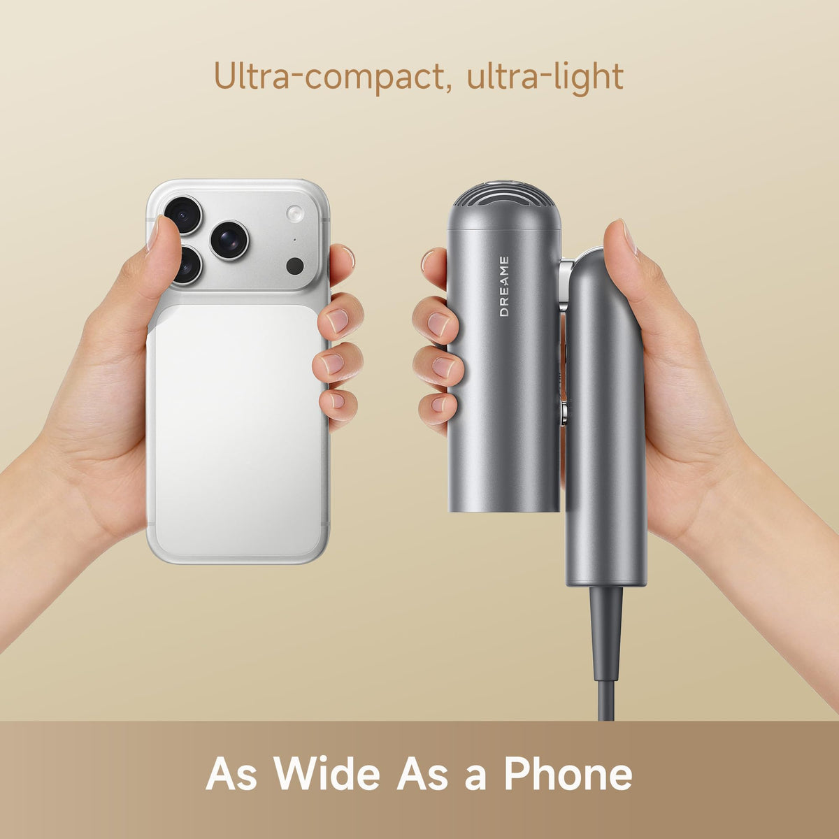 Dreame Pocket Pro Hair Dryer with diffuser attachment