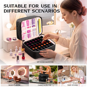 DreamGenius Nail Polish Organizer Bag with nail art tools