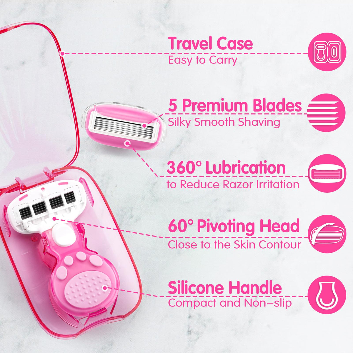 DreamGenius Travel Razor in use on skin