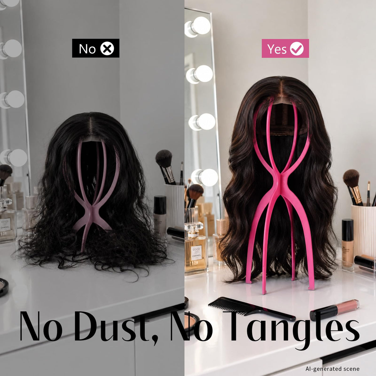 Dreamlover 19.7 Inch Wig Stand side view