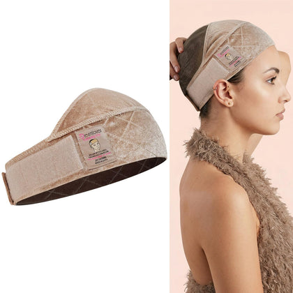 Dreamlover Wig Grip Band tan model front view