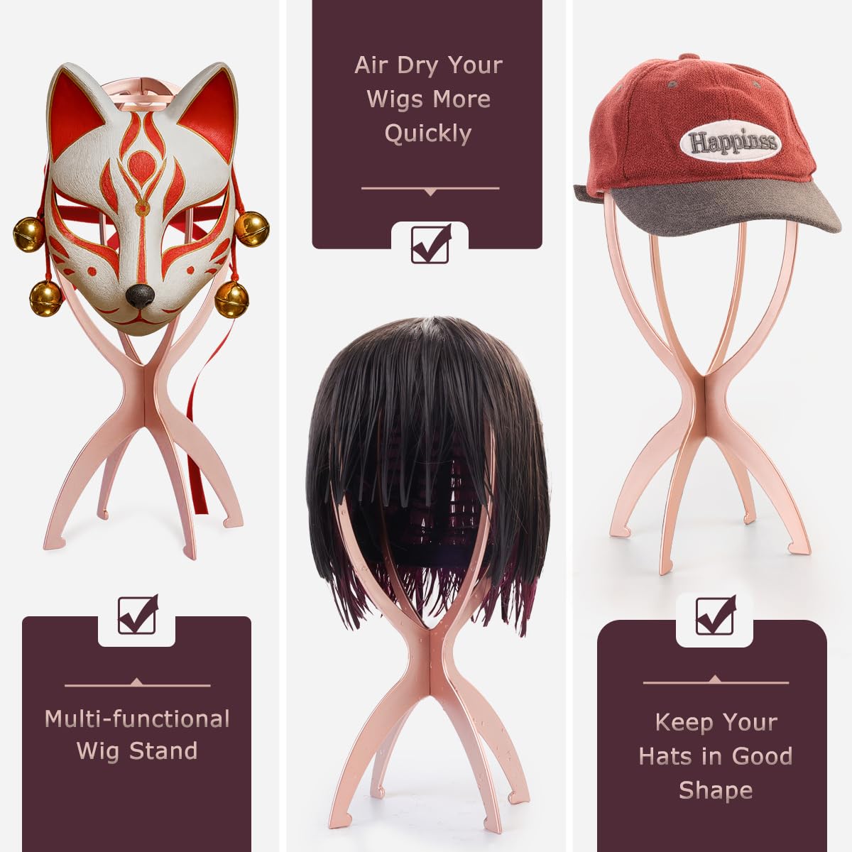Dreamlover Wig Stand close-up showing thickness