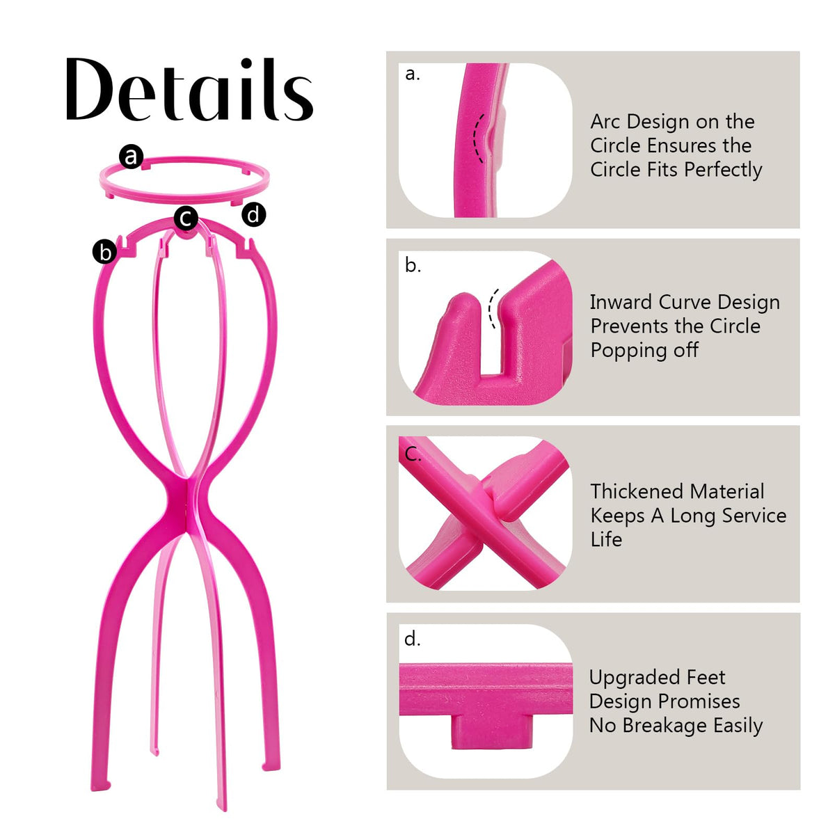 Dreamlover Wig Stand in use with cosplay masks