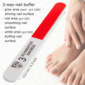 Drei Schwerter 3-way nail buffer included in the set
