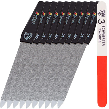 Drei Schwerter Sapphire Metal Nail File Set 10 Pieces front view
