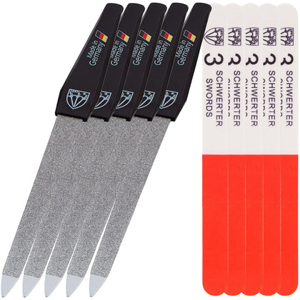 Drei Schwerter Sapphire Metal Nail File Set 5 pieces displayed