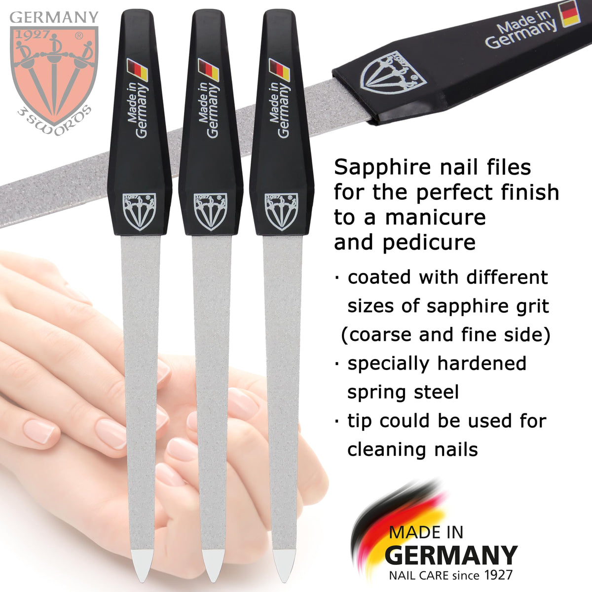 Drei Schwerter Sapphire Nail File coarse side close-up