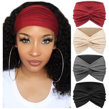 DRESHOW Turban Headbands 4 Pack in assorted colours