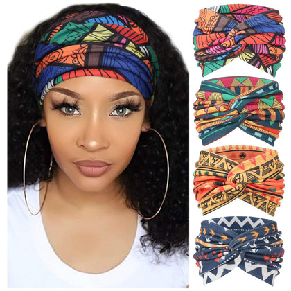 DRESHOW Turban Headbands 4 Pack in various colours front view