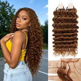 DRESSMAKER 14-inch deep wave crochet hair extensions front view