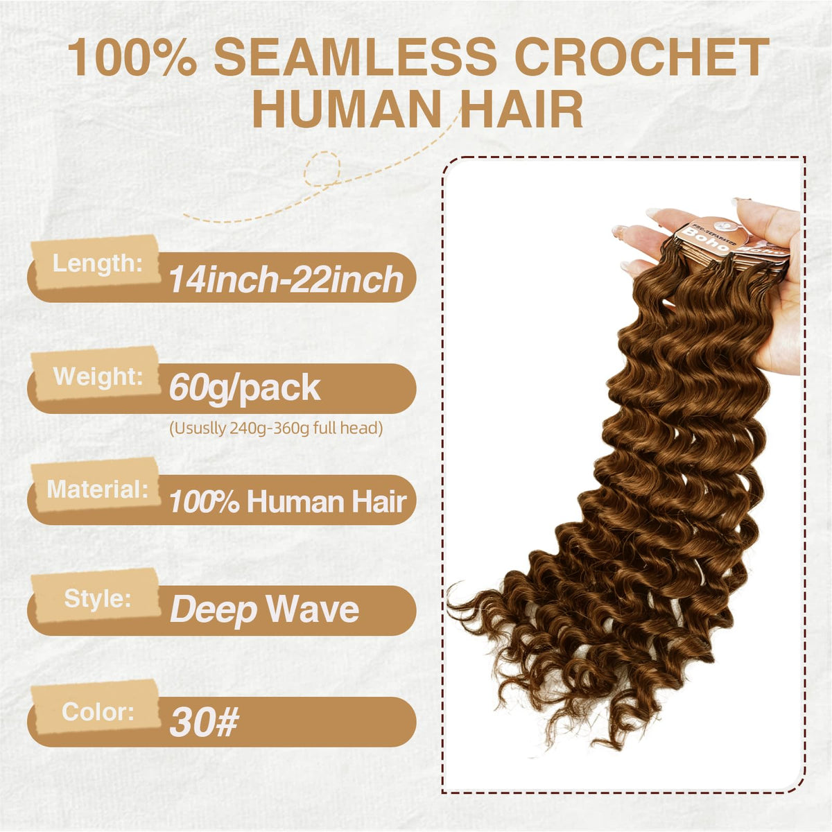 DRESSMAKER crochet hair extensions close-up of strands