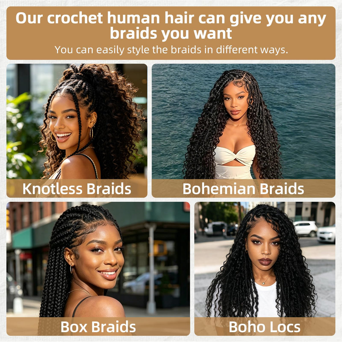 DRESSMAKER Human Crochet Hair 14 Inch Deep Wave installation process