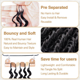 DRESSMAKER Human Crochet Hair 18 Inch Deep Wave close-up of strands