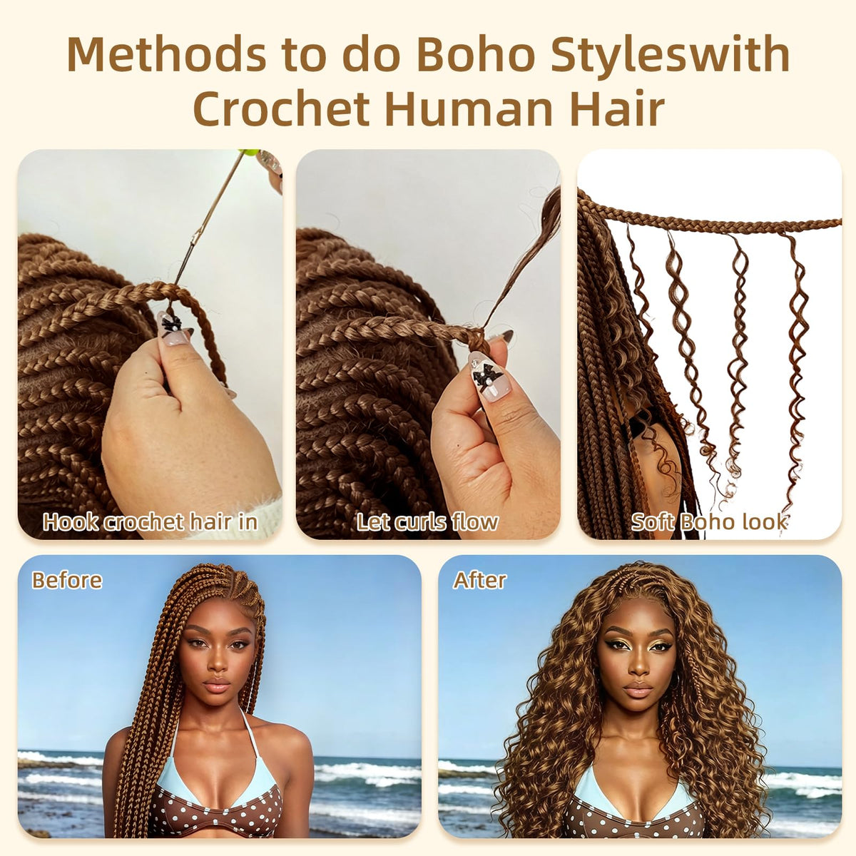 DRESSMAKER Human Crochet Hair 18 Inch Water Wave Auburn lifestyle scene
