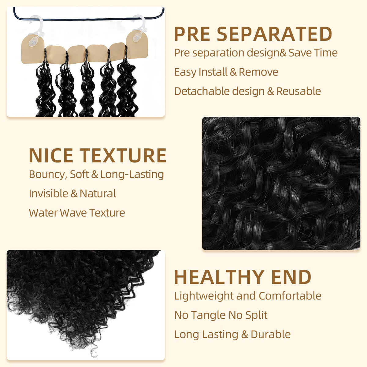 DRESSMAKER Human Crochet Hair 18 Inch Water Wave packaging