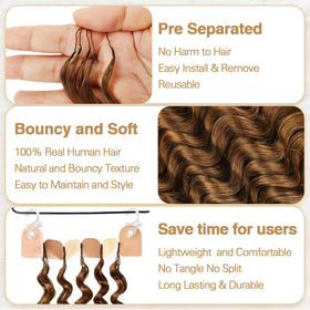 DRESSMAKER Human Crochet Hair Extensions 18inch packaging and strands