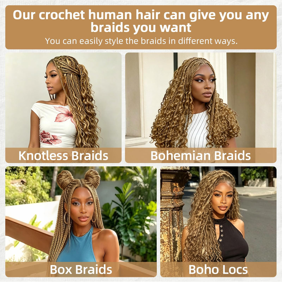 DRESSMAKER Human Crochet Hair Extensions close-up of strands
