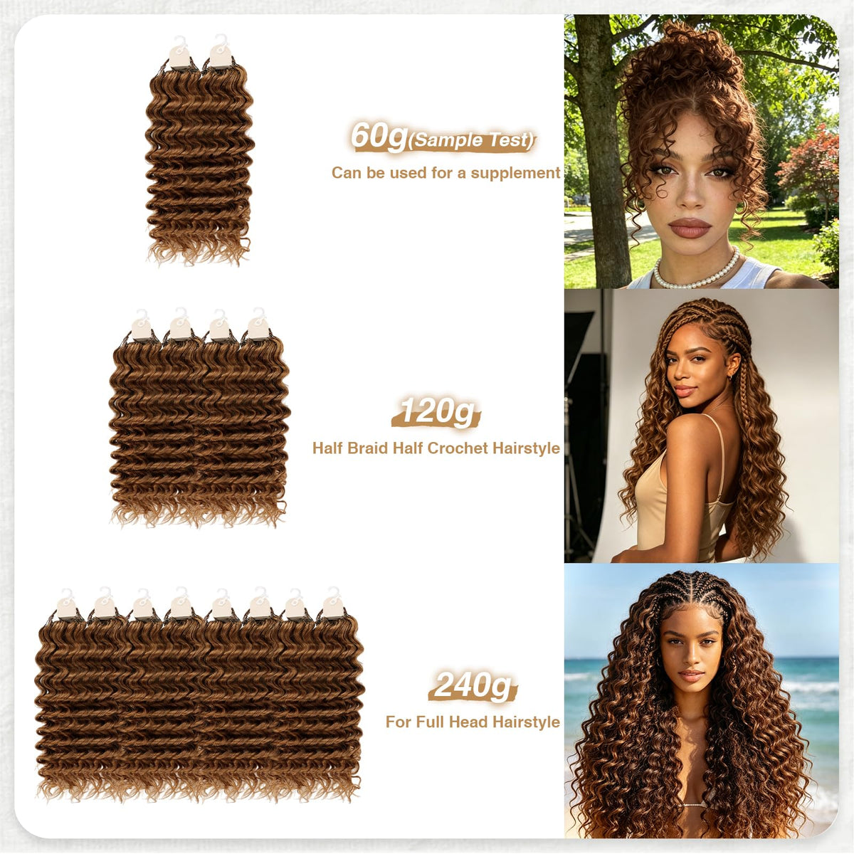 DRESSMAKER Human Crochet Hair Extensions installation process with crochet hook
