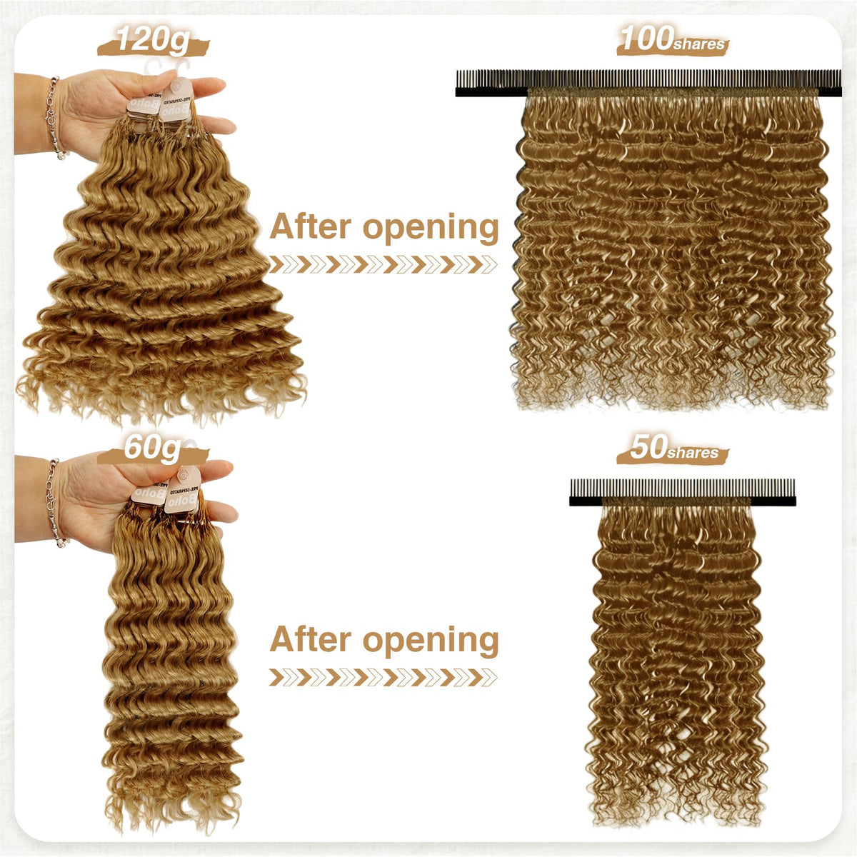 DRESSMAKER Human Crochet Hair showing pre-separated strands