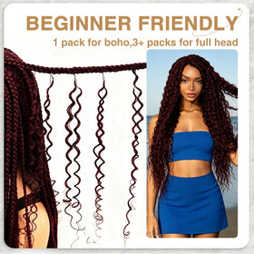 DRESSMAKER Miracle Knots Crochet Hair 18 Inch Black Wine installation scene