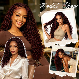 DRESSMAKER Miracle Knots Crochet Hair 18 Inch Black Wine texture