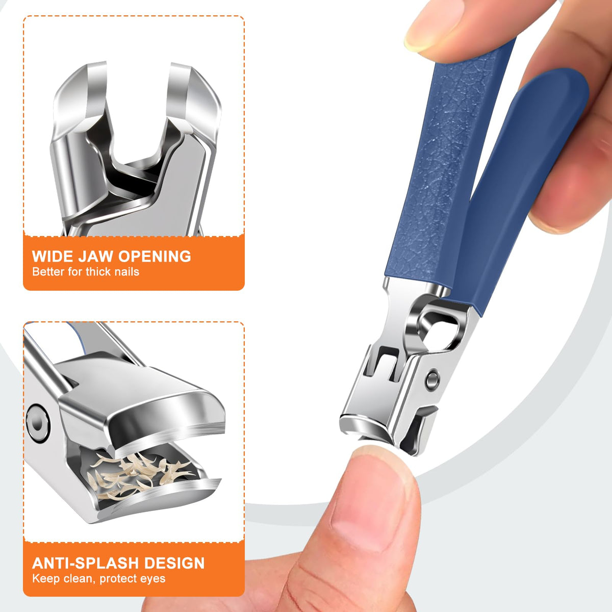 DRMODE Toenail Clippers ergonomic non-slip handle close-up