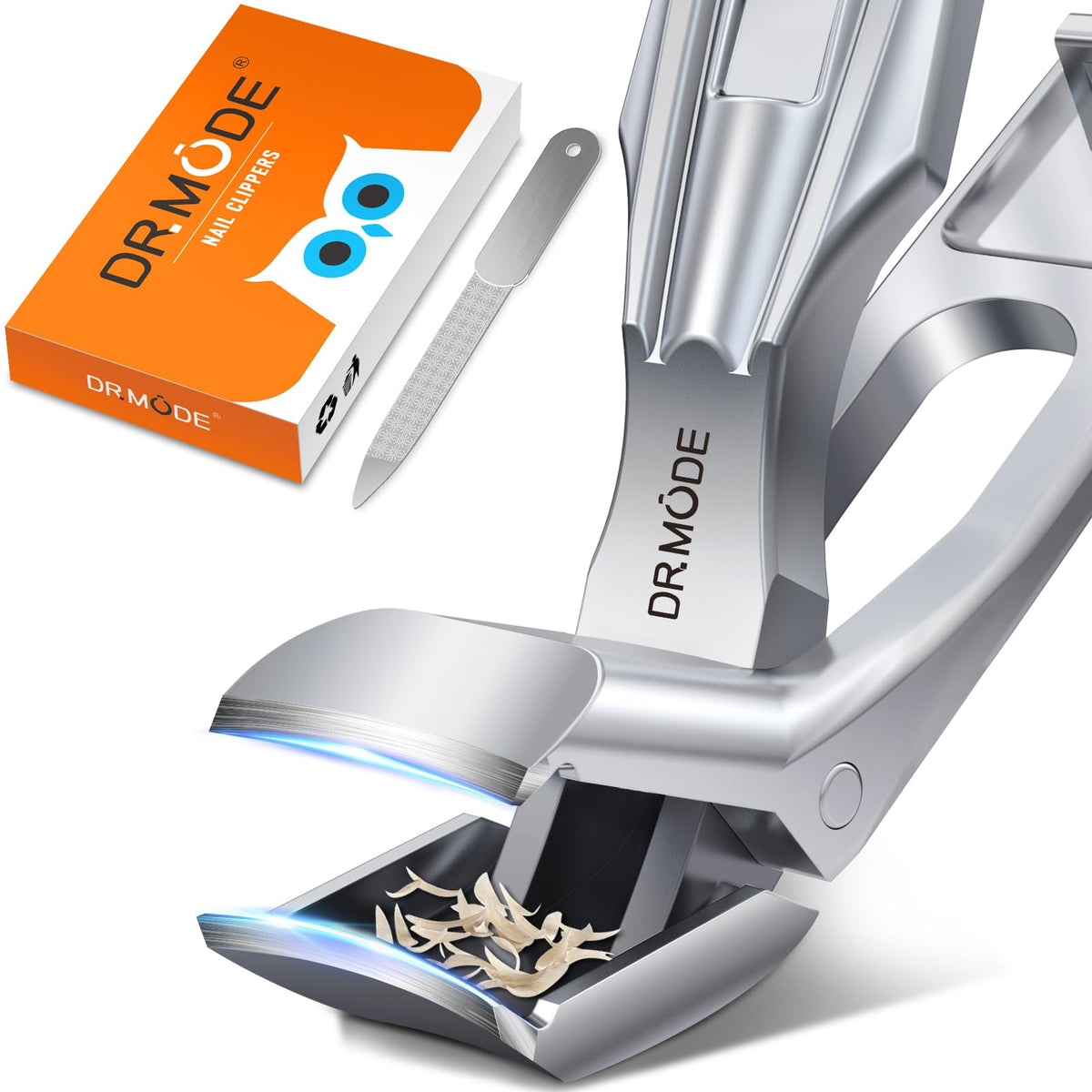 DRMODE Toenail Clippers front view with angled head