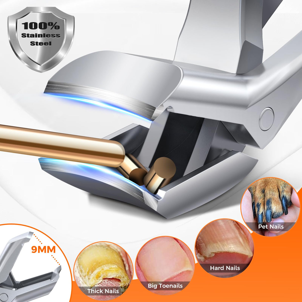 DRMODE Toenail Clippers with ergonomic handle detail