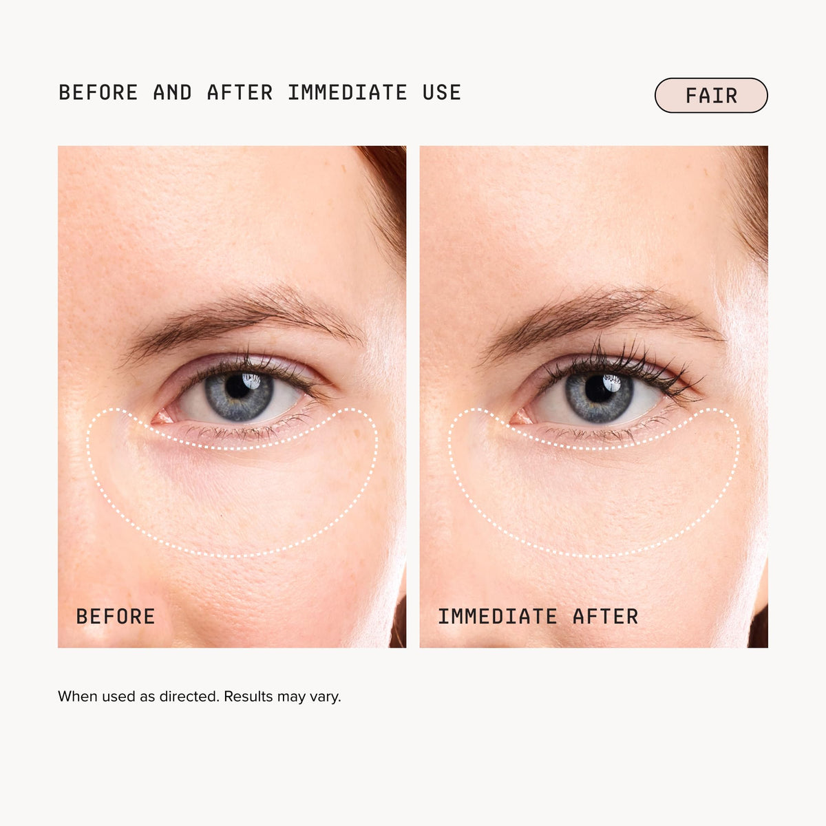DRMTLGY Luminous Eye Corrector SPF 41 Fair application on skin