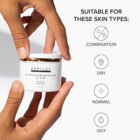DRMTLGY Microdermabrasion Scrub application on skin